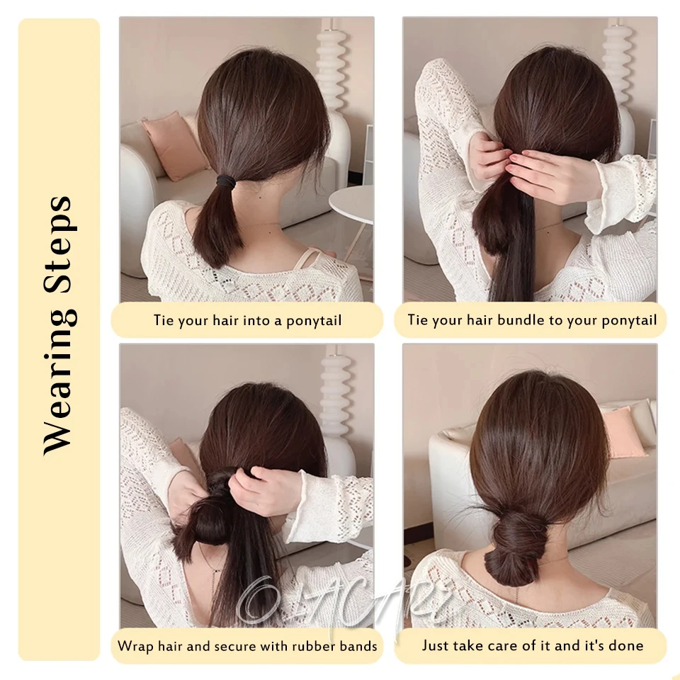 Synthetische Haarknot Krullend Steil Haar Rommelige Knot Scrunchies Updo Haarbanden Elastische Band Haarstukjes Voor Vrouwen Volume Franje Nep