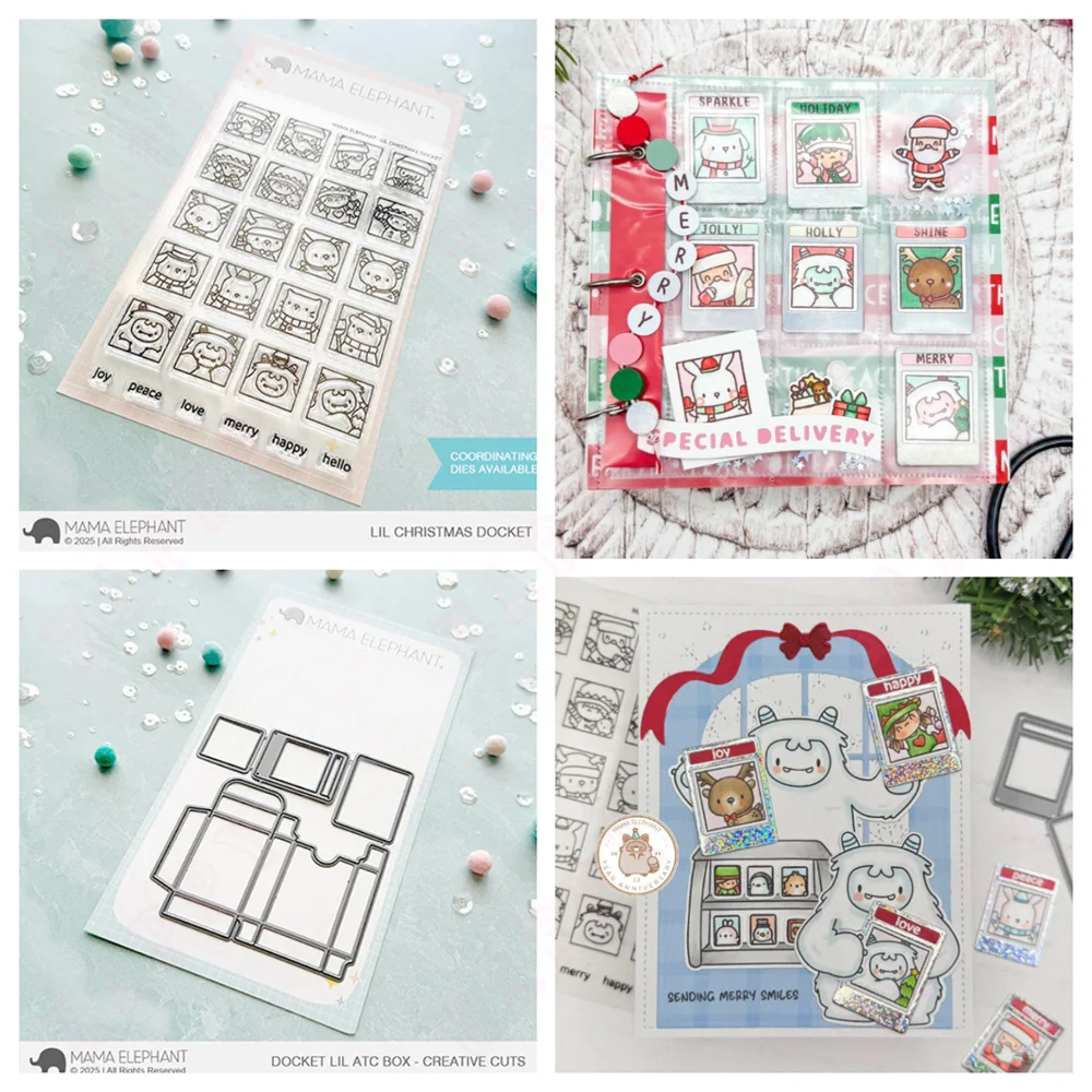 

Lil Christmas Docket Metal Cutting Dies Stamps for DIY Craft Making Greeting Card Scrapbooking Decoration Embossing Template
