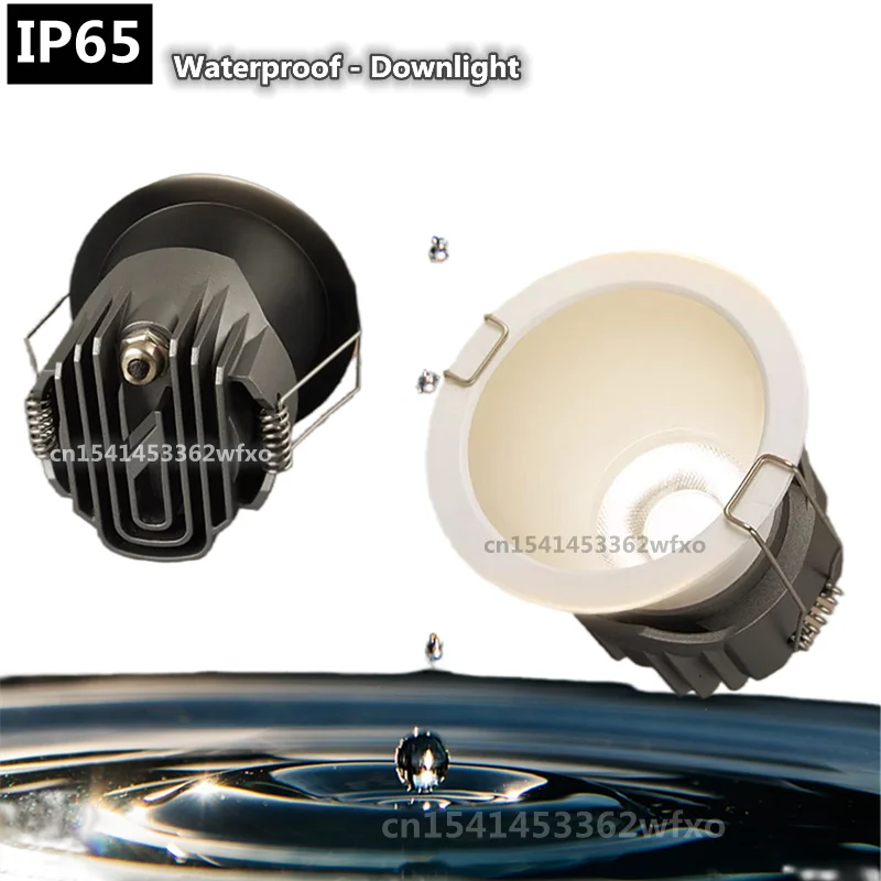 

IP65 waterproof downlight LED spotlight Embedded COB ceiling light AC110V-220V bathroom kitchen balcony toilet lighting bulb