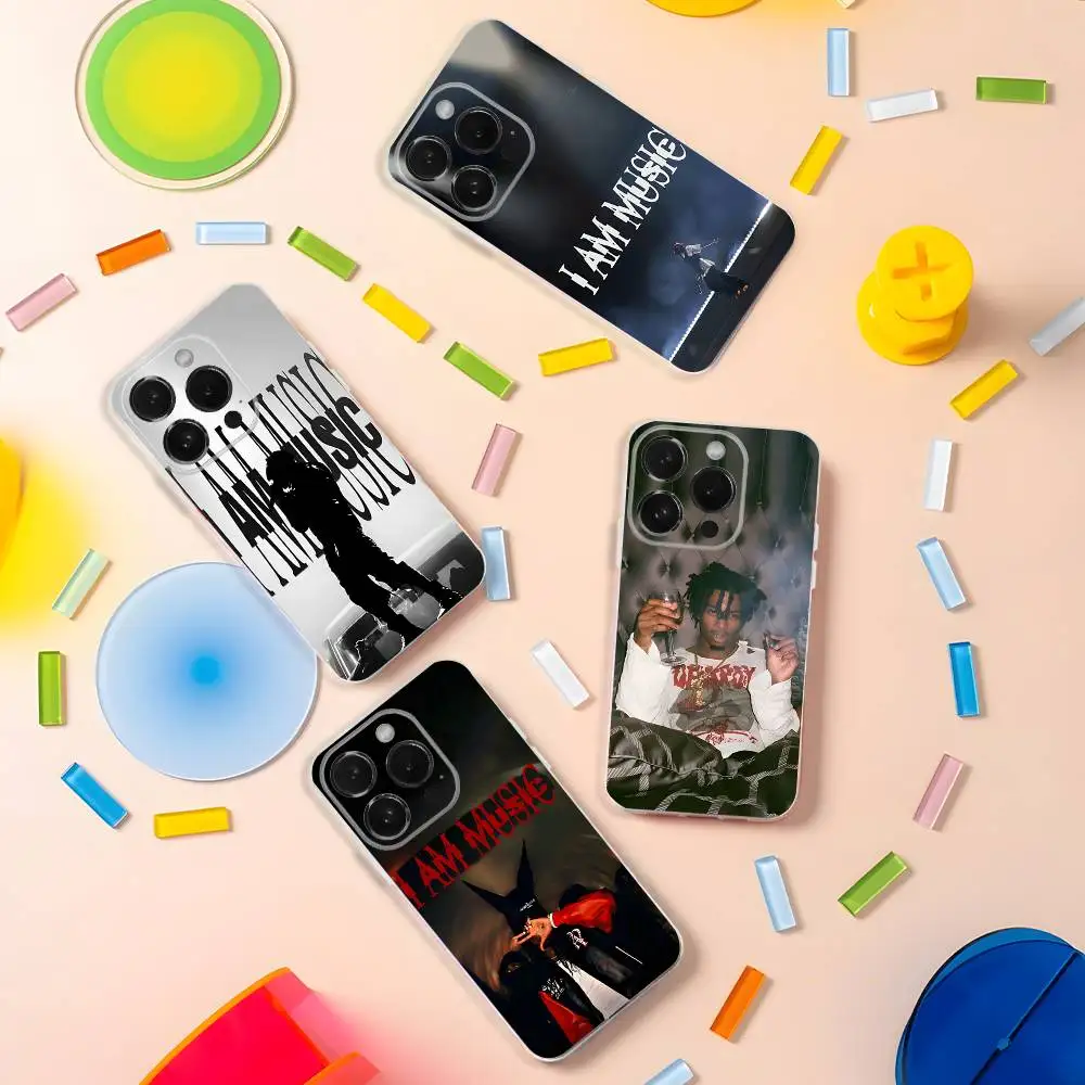 

I AM MUSIC Playboi C-Carti Transparent Soft Cover Phone Case For iPhone 17,16,15,14,13,12,11 Pro,Max,Plus,X,XS,XR,SE4,E Mini