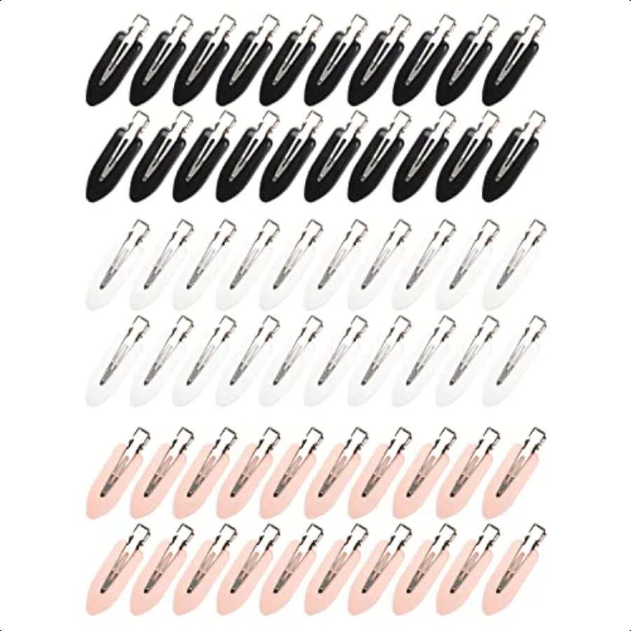 

No Bend Hair Clips 60 Pcs Creasel Clips for Sectioning 2.3in Makeup Styling Clips in 3 Colors