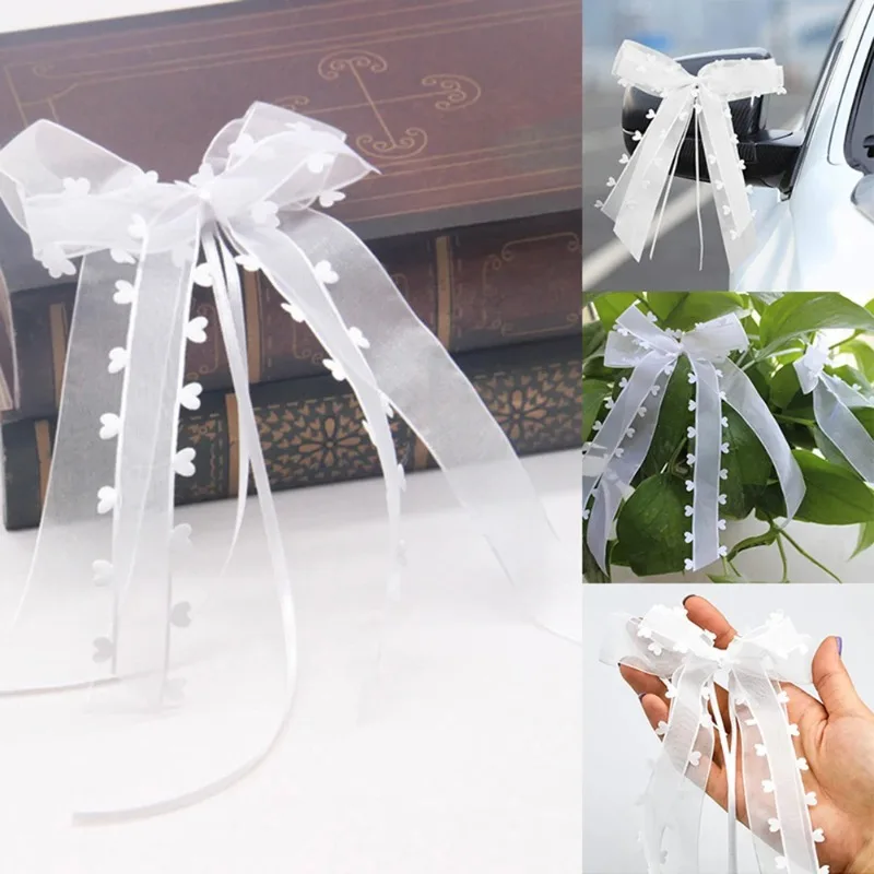 10Pcs Wedding Bowknots Ribbon Bows Ribbon Bow Mini Cars Chairs Cloth Party  Holiday Wedding Arch Vase Photo Prop Decoration