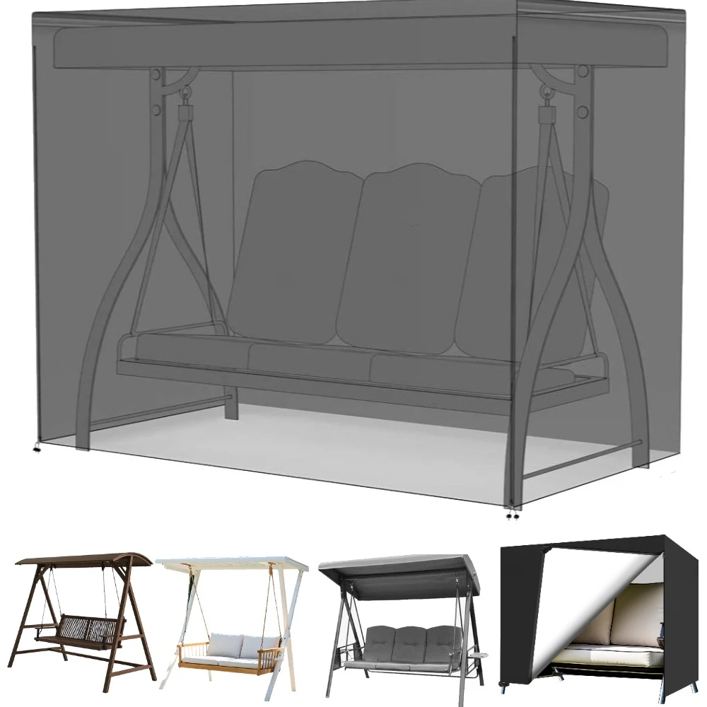 

Outdoor 2/3 Seater Swing Chair Covers Waterproof Heavy Duty 210D Oxford Fabric Hammock Covers Patio Sun Shade Protector