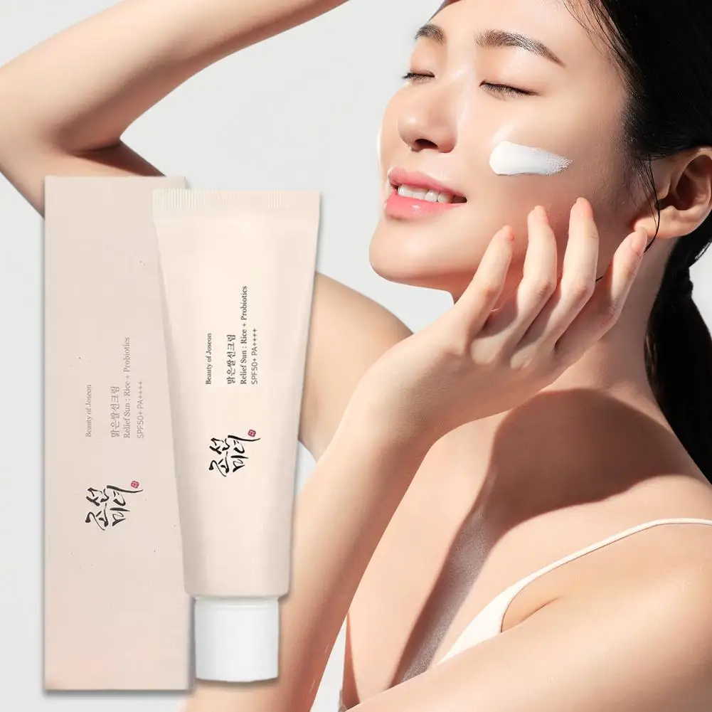 50ml Probiotic Sunscreen Cream SPF50+ Korean Rice Probiotic Solar Blocker Skin Whitening Cream Facial Mild Moisturizer Serum