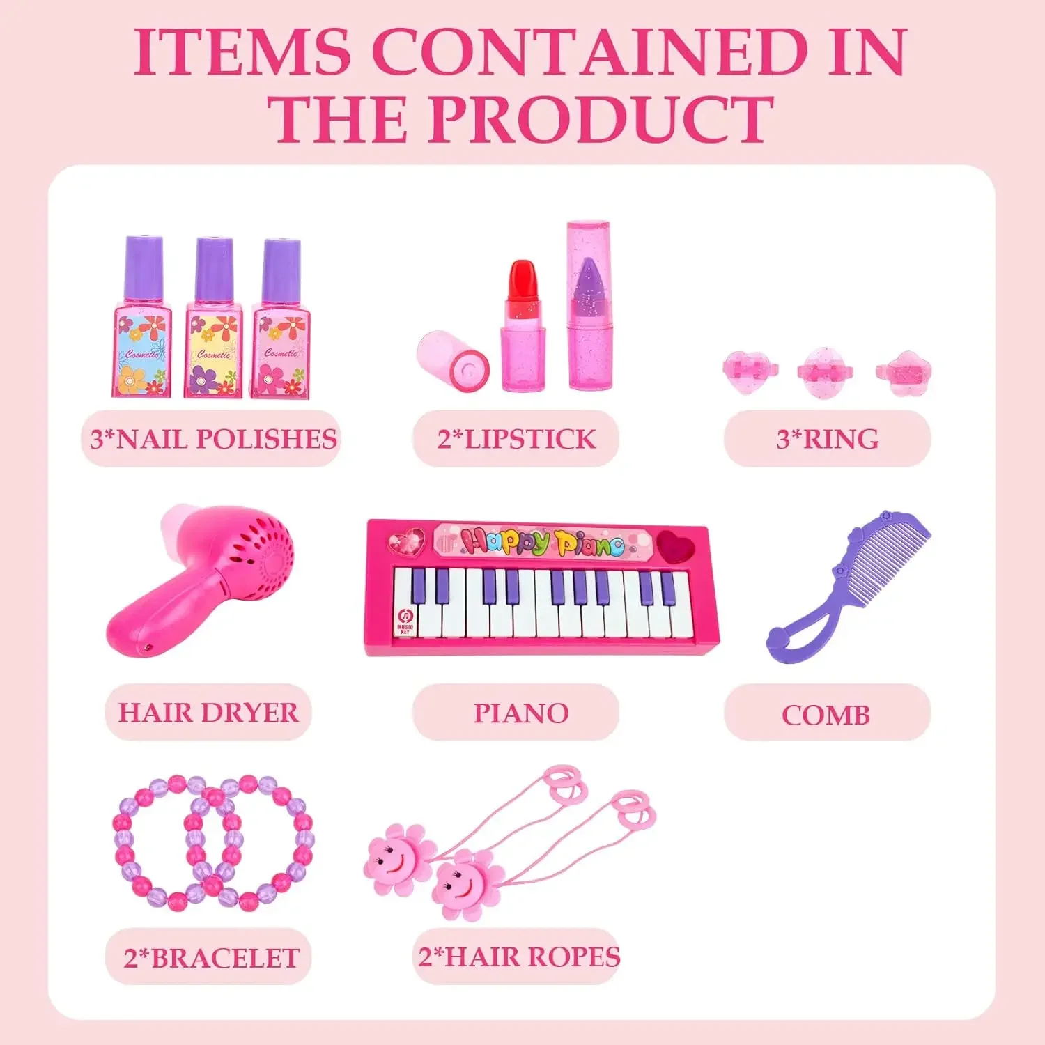 Jouet de table de maquillage avec miroir réglable, siège confortable, orgue électronique, lumières pour petites filles, ensemble de vanité pour tout-petits