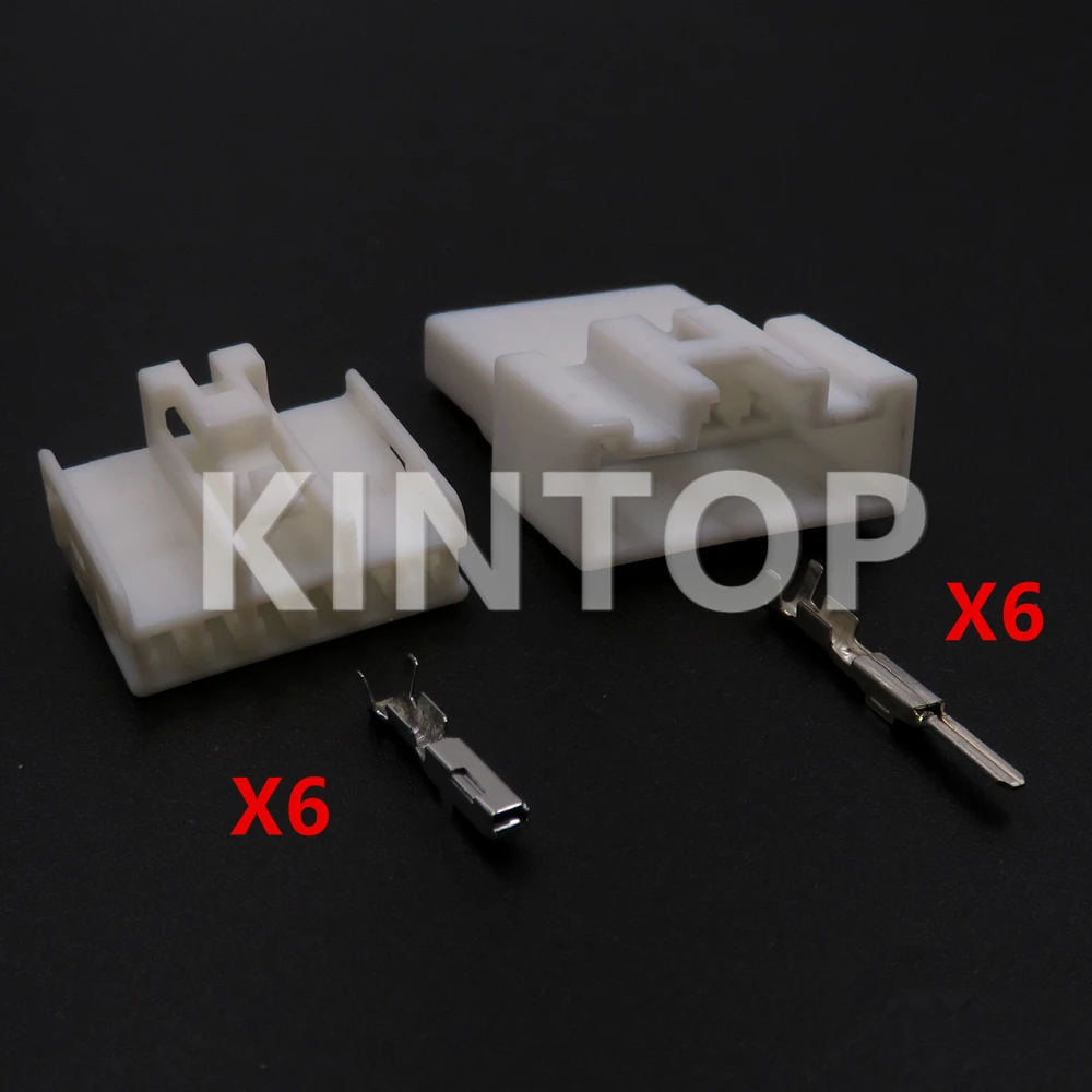 1 Set 6 Pins Auto Unsealed Adapter AC Assembly MG611777 White Auto Electrical Connector Car Modification Socket Accessories