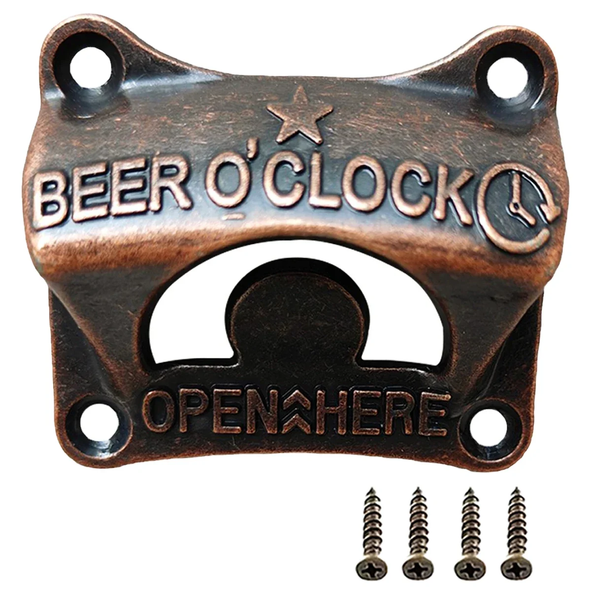 

1pc Beer O' Clock Bottle Opener Wall Mounted Retro Beer Opener Tool for BBQ DIY Crafting Solid Beer Opener Tools Kitchen Gadgets