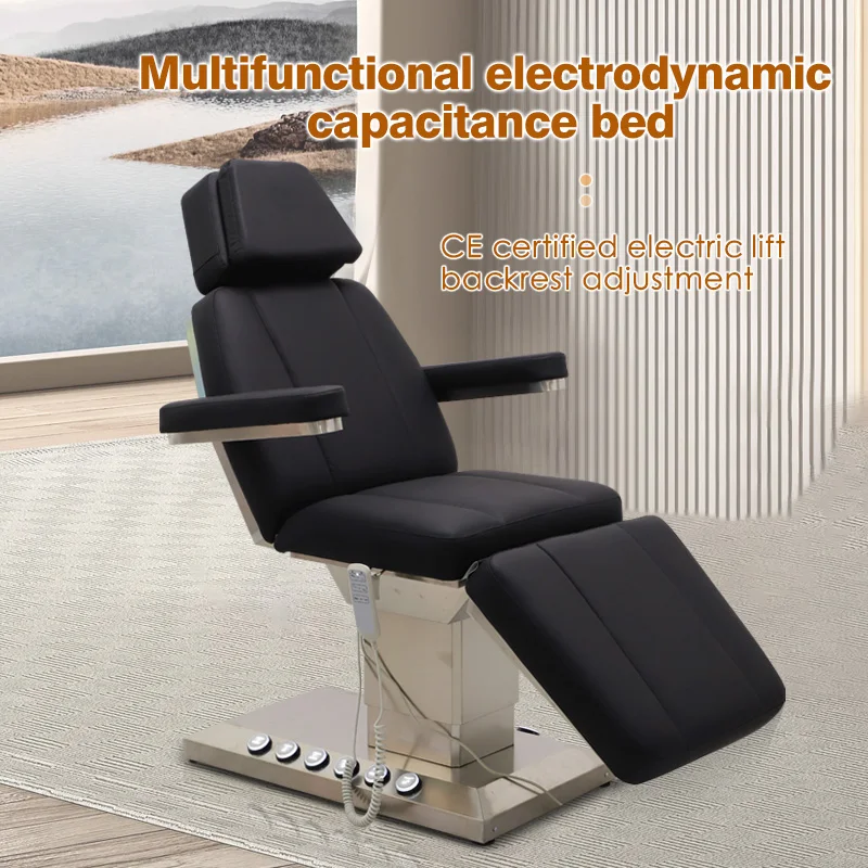 เตียงนวดหน้าไฟฟ้าระดับมืออาชีพ สแตนเลสหรูหรา 3 มอเตอร์ สำหรับสปาและร้านเสริมสวย