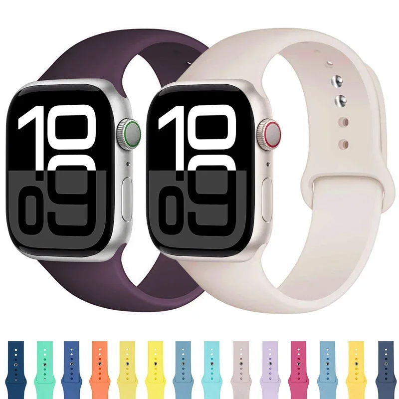

Silicone Band For Apple Watch strap 44mm 45mm 40mm 41mm 42-38mm 45 mm sport bracelet iwatch series 8 7 6 5 4 3 SE 9 Ultra 2 49mm