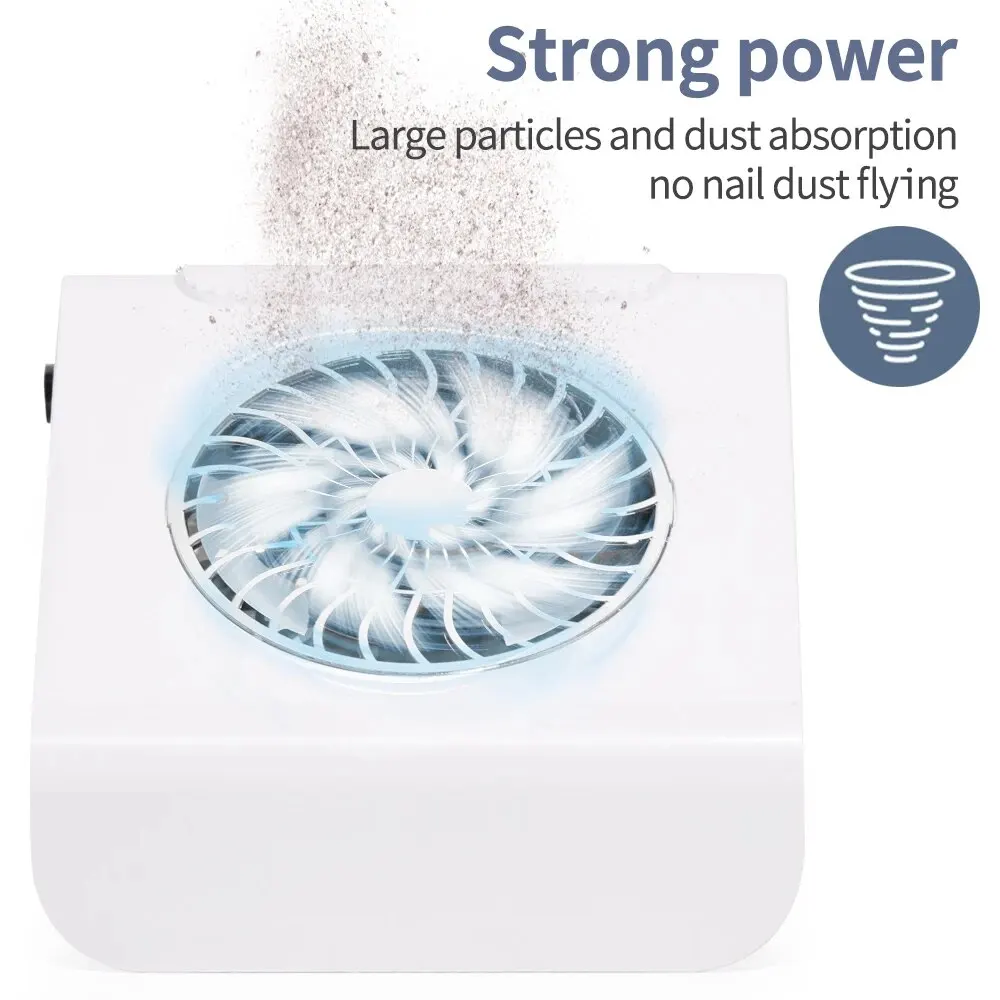 مروحة تجميع غبار الأظافر، مكنسة كهربائية، أدوات آلة أظافر مع فلتر قابل للإزالة لصالونات الأظافر المنزلية والمهنية