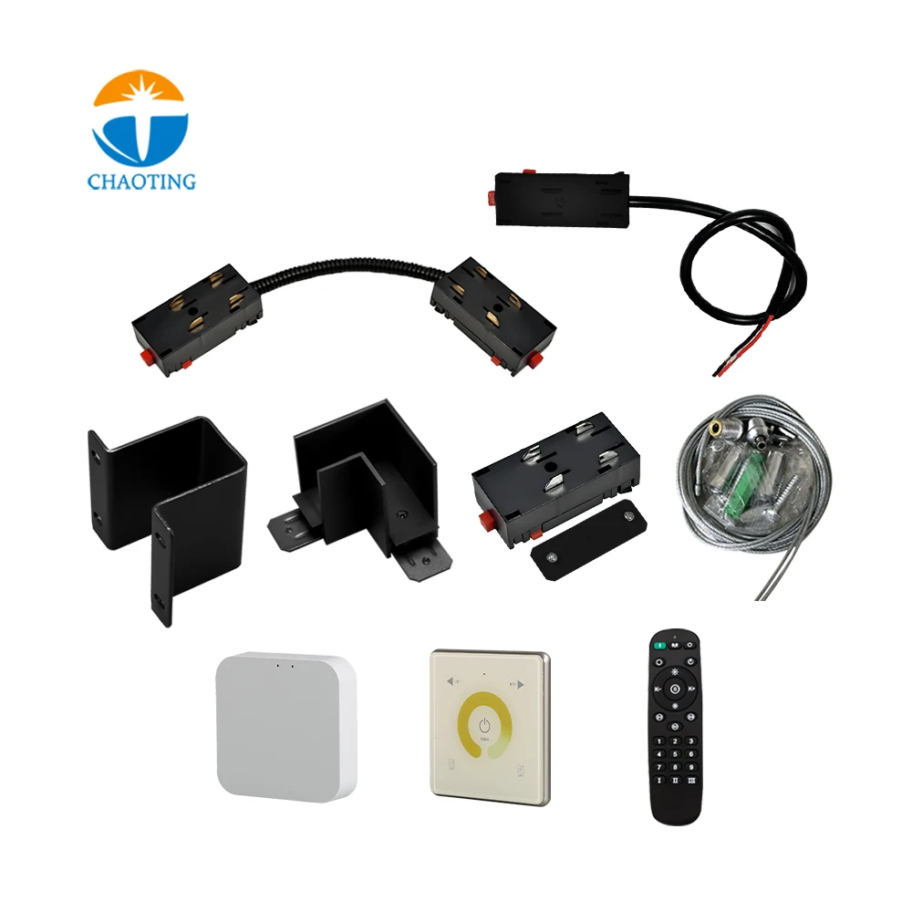2-Wire Magnet Rail System Led Magnetic Track Light Snap-Fastener Accessories Fixed Track Connector For Led Magnet Track Lighting