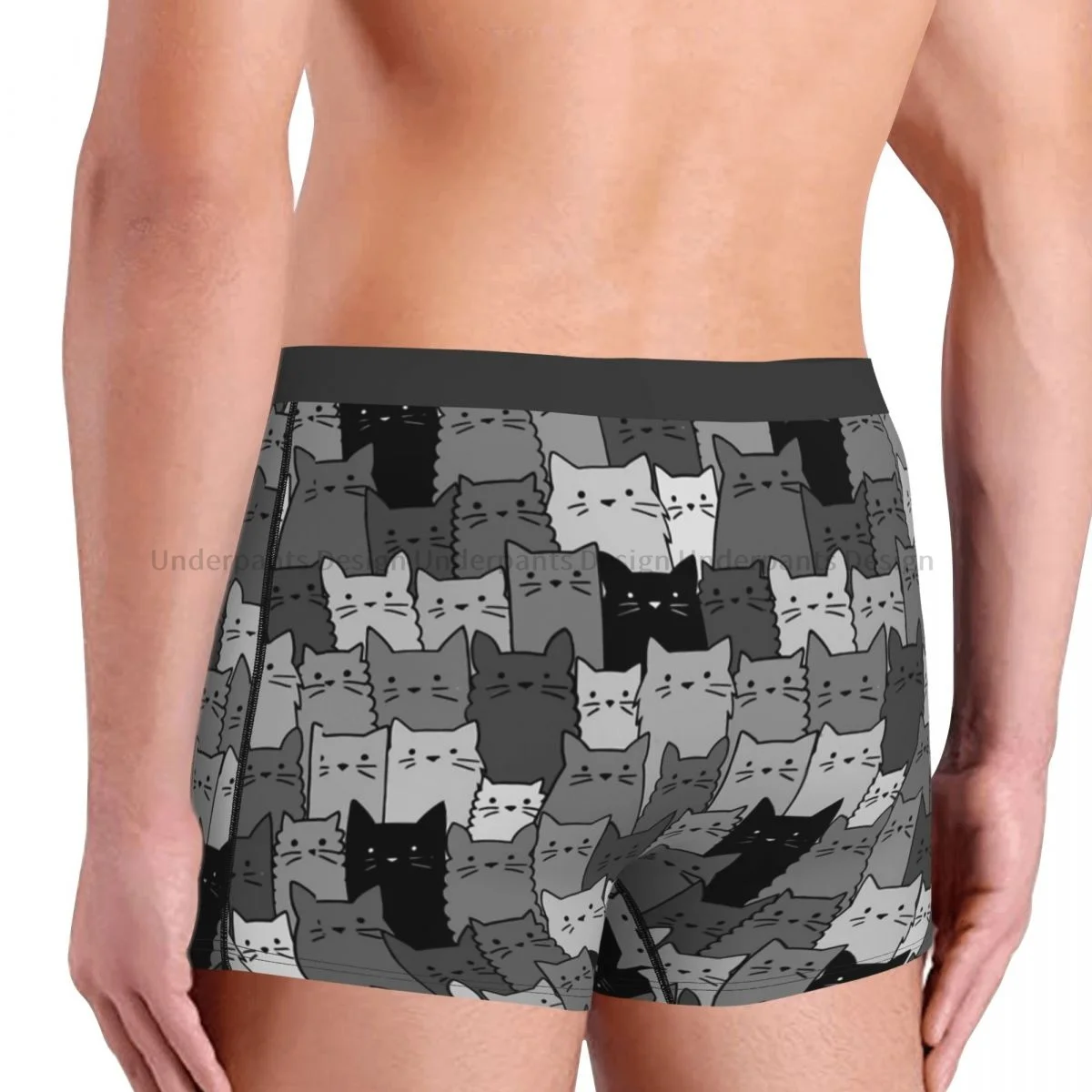 Silent Cats Monochromatic Underpants Breathbale Panties Men\'s Underwear Comfortable Shorts Boxer Briefs