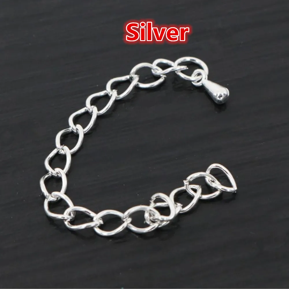 20pcs/lot 50mm/70mm 5*4mm Extended Extension Tail Chain Necklace Tail Chain Connector Findings For Bracelet Base Tray