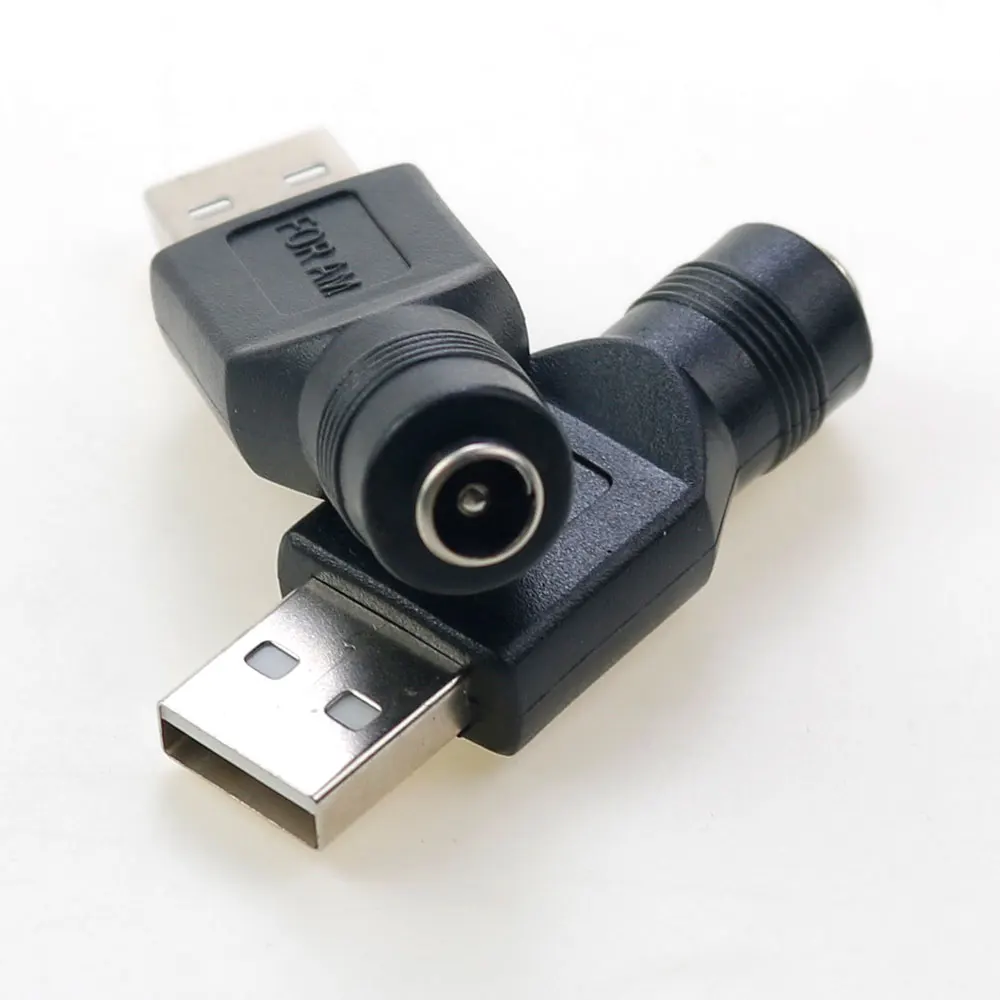 DC 5.5*2.1MM Female Jack To USB 2.0 Male Plug Jack 5V DC Power Plugs Connector Adapter Laptop 5.5*2.1mm Converter Laptop PC DIY