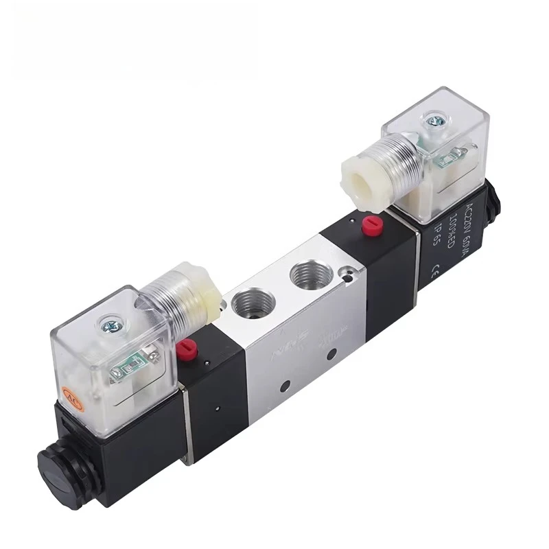 5/2 5/3 Way Pneumatic Double Pilot Coil Dual Air Solenoid Valve 4V220-08 06 24V DC 4V320-10 AC220V 4V420-15 4V230C 4V330C 1/2