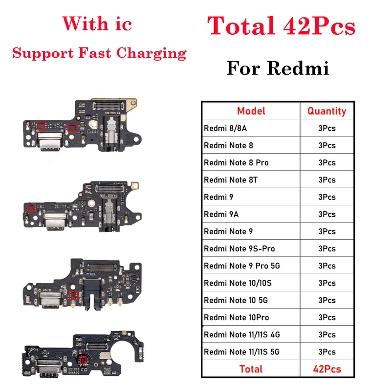 Charging Port Flex for Redmi Note 8 9 10 pro 8A 8t 9A 10s 11S 4G 5G dock USB charger connector flex cable