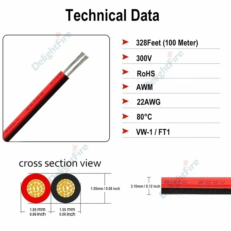 12V LED Strip Connector Cable 2 3 4 5 6 Pin Electronic Wire 22 20 18 AWG Hookuo Wire For RGB LED Strip 5050 Auto Speaker
