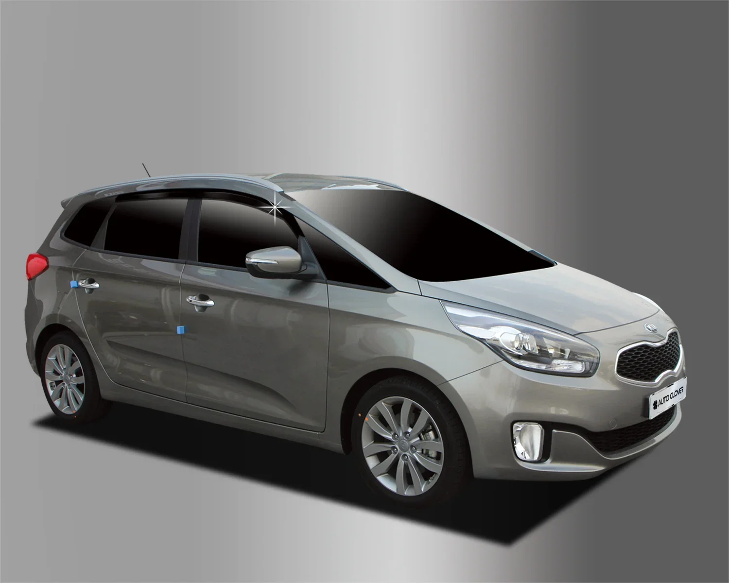 Chrome Door Visor Side Window Deflector Shade Sun Rain Shield Silver Trips Eaves for Kia All New Carens