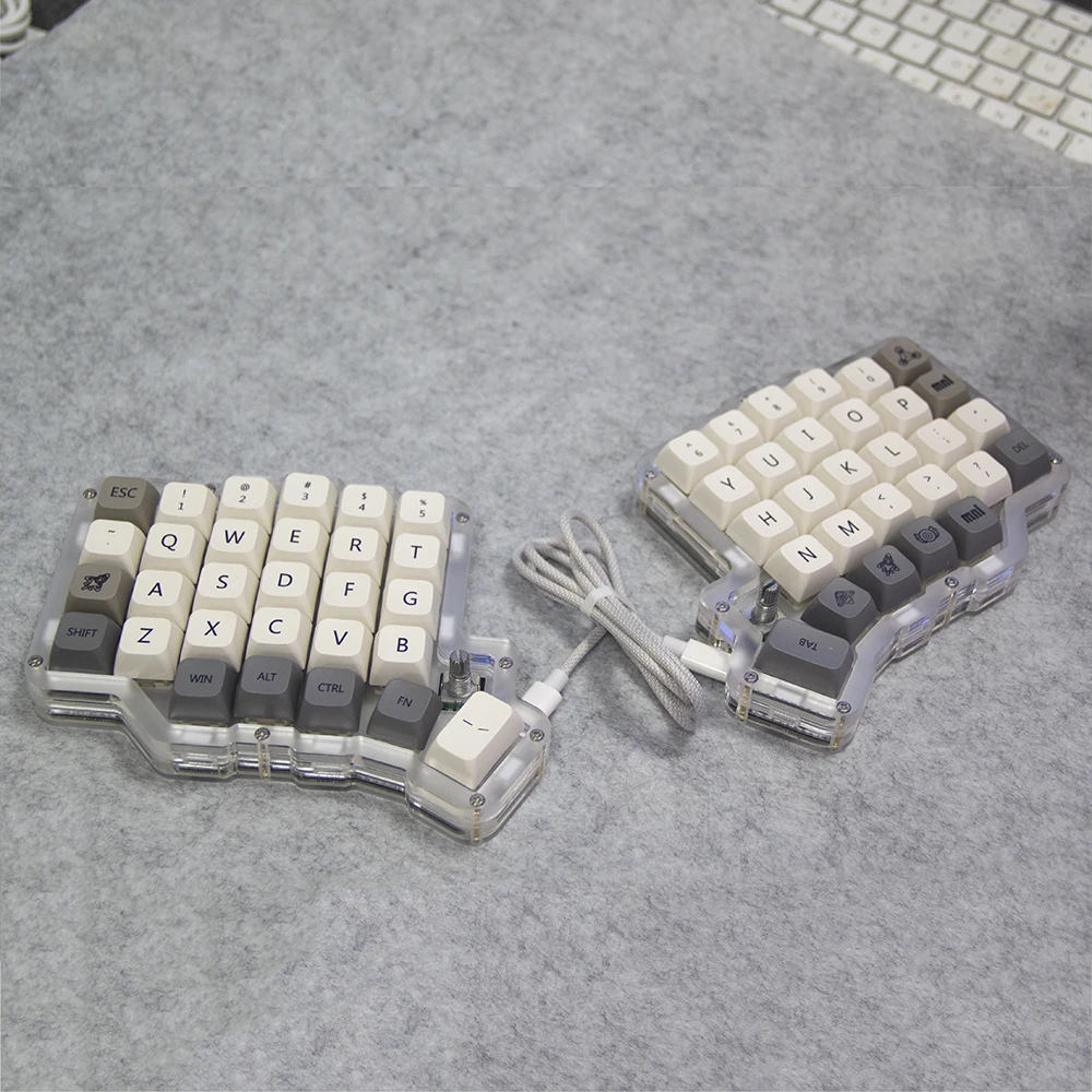 DEBROGLIE Wired Full Keyboard with LEOBOG Grey Wool V4 Hot swap Knobs RGB Light VIAL Programmable Keyboard Split Ergo - view 6