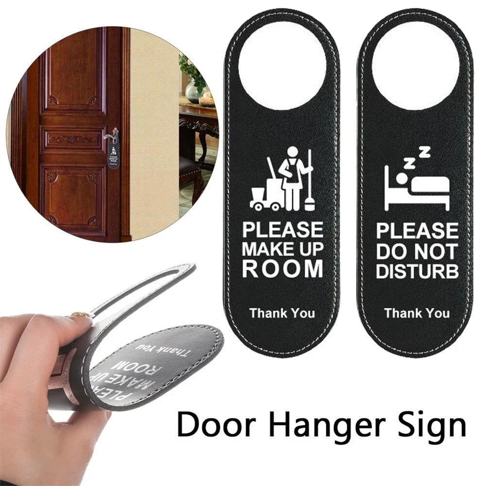 Replacement Useful Brand New Door Knobs Door Sign Practical Wall Decoration Black Hang On Door Or Wall Leather