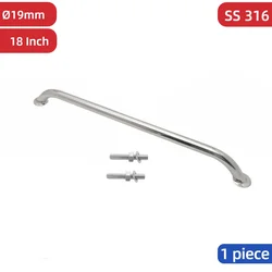 Highco-Cast 460mm (18 Inch) Handrail Grab Handle 316 Stainless Steel Door Handle Boat Mirror Polished