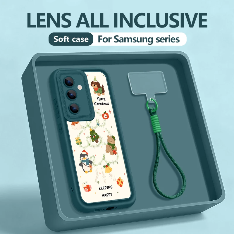 S25 borda caso bonito dos desenhos animados filhote de cachorro urso cordão caso para samsung s24 ultra s23 s22 s21 fe a17 a54 a15 a35 a55 a16 a26 a36 a56 5g