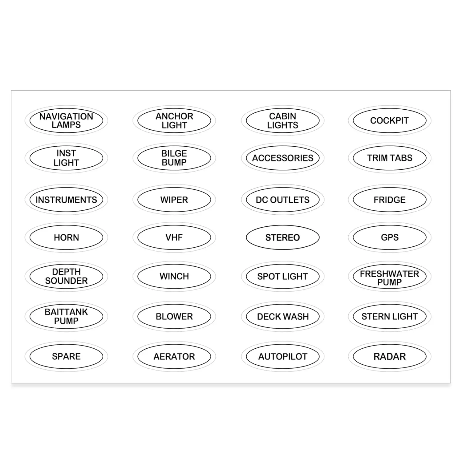 

28 PCS Marine Boat Dash Board Switch Instrument Panel Sticker marine switch circuit labels Rocker Light Switch Controls Sticker