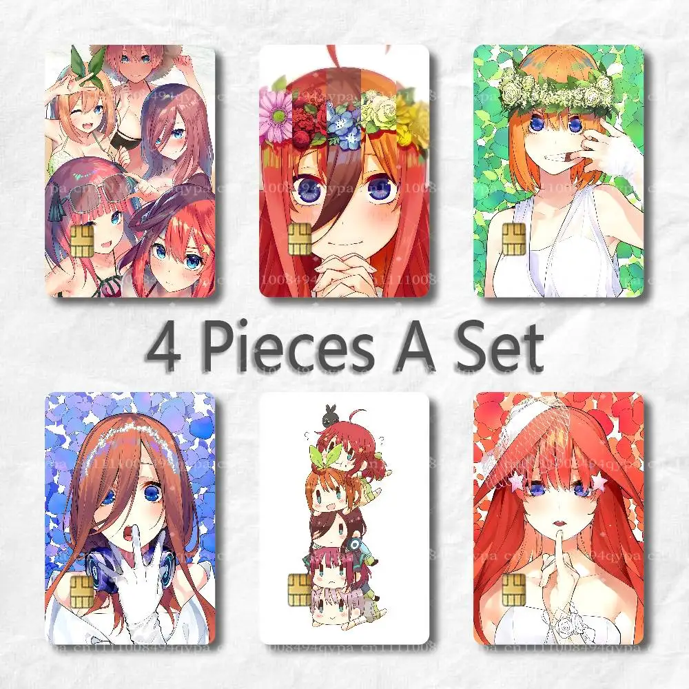 The Q-Quintessential Quintuplets Card Skin Sticker for Credit Debit Thin Card Decal Sticker Personalization Wrap 4 Pieces Set