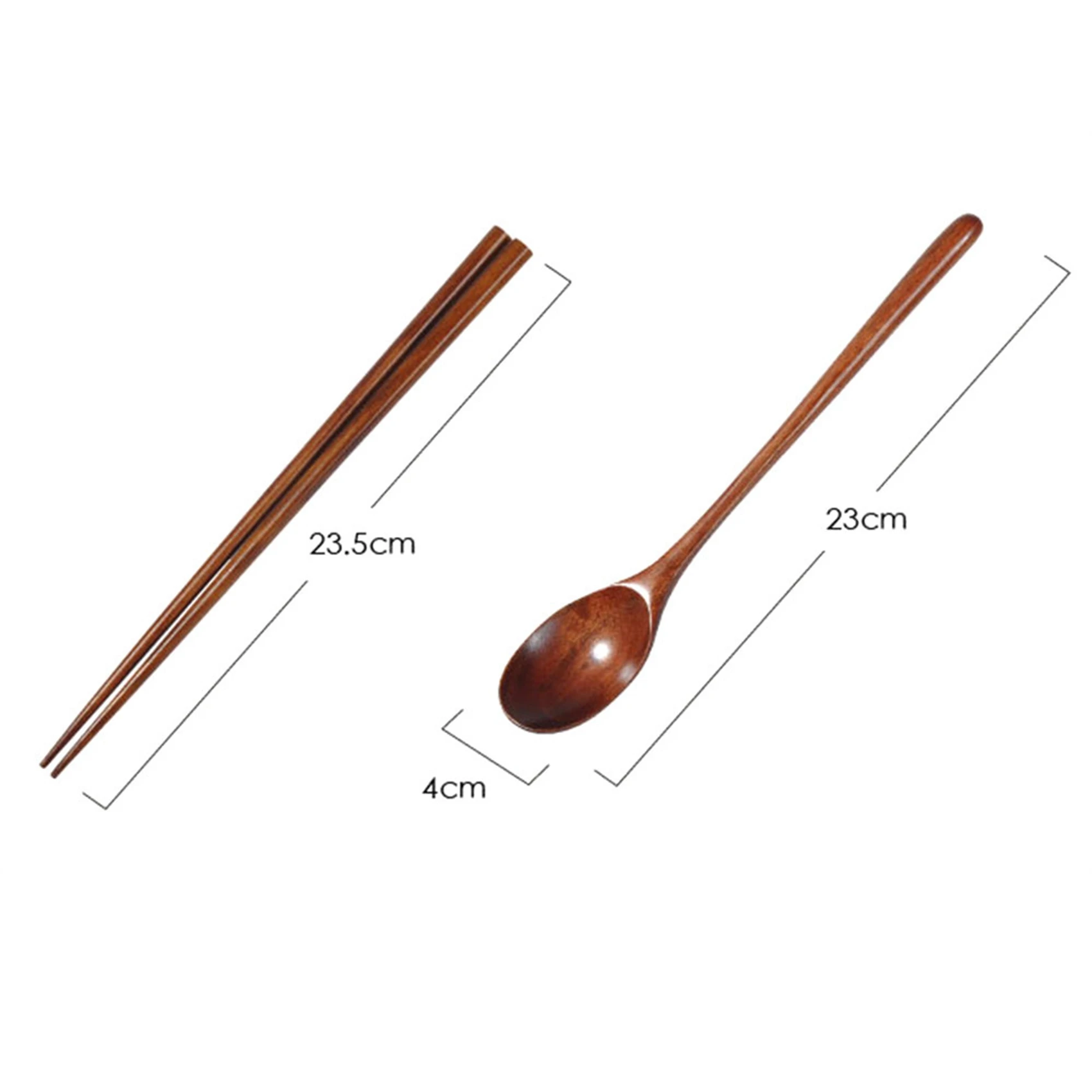 ABJI-3X Teak Wooden Spoons And Chopsticks Set, Non-Stick Spoons Soup-Teaspoon For Kitchen Cooking Utensil Tools