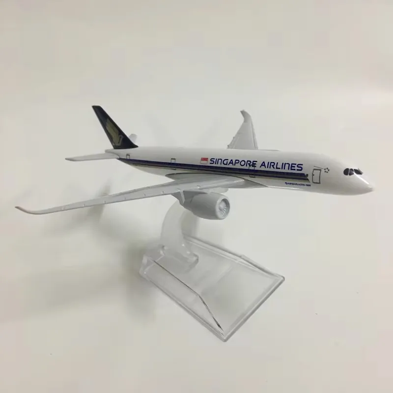 Escala 1:400 Singapore Airlines A350 Réplica de metal fundido 16 cm modelo de avião presente infantil brinquedos para meninos