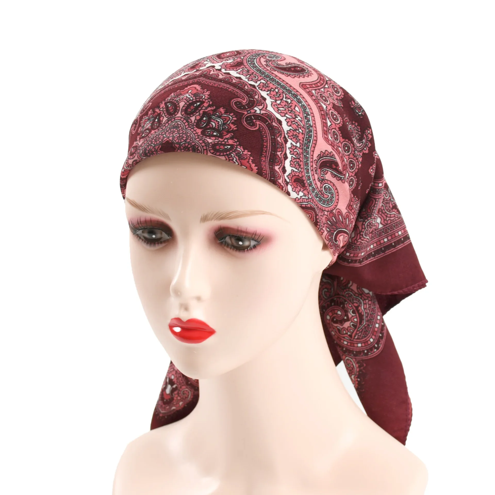 70x70cm Russian Style Floral Square Scarf - close-up view