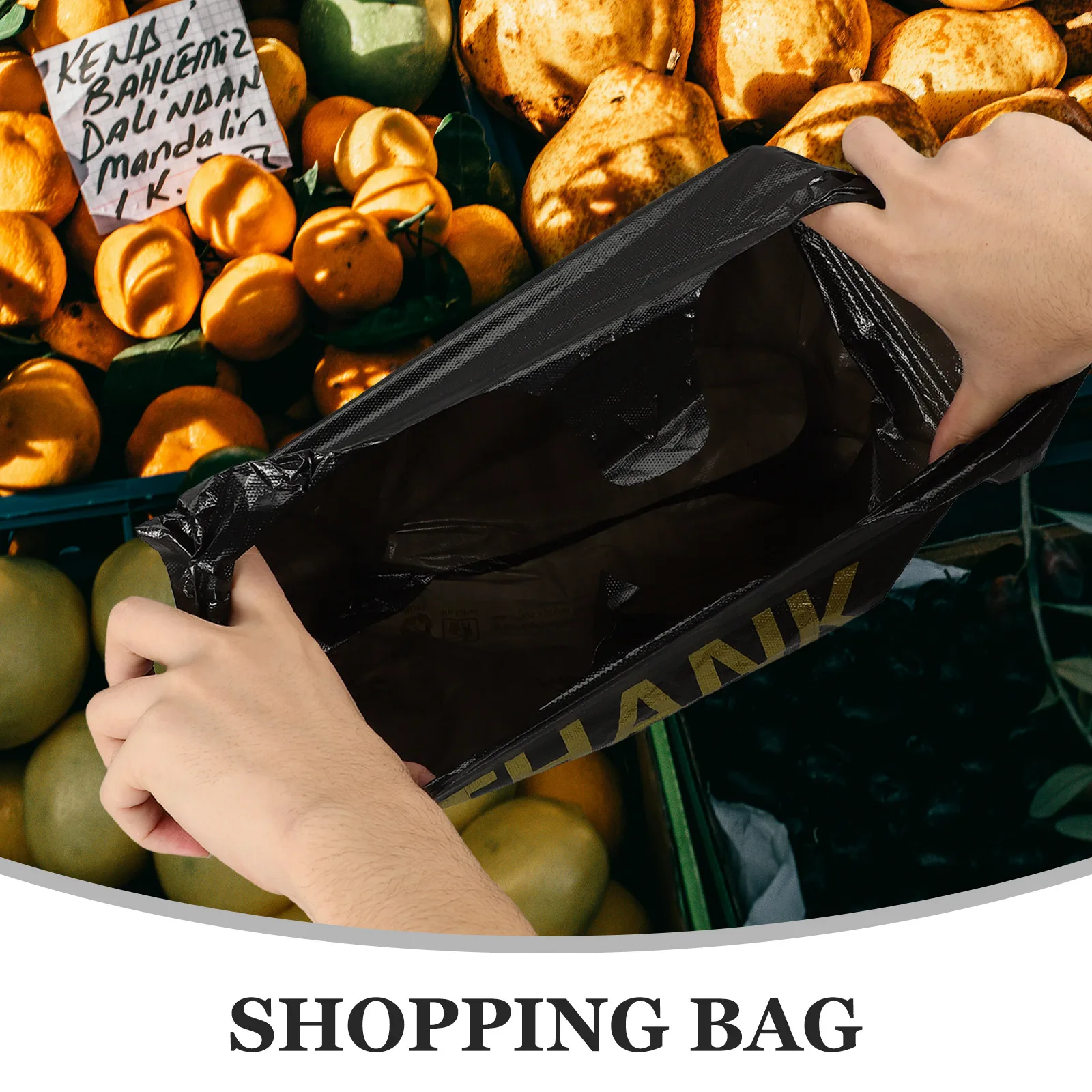 

50 Pcs Shopping Bag Sample Bags Grocery Retail with Handles Merchandise Market Tote