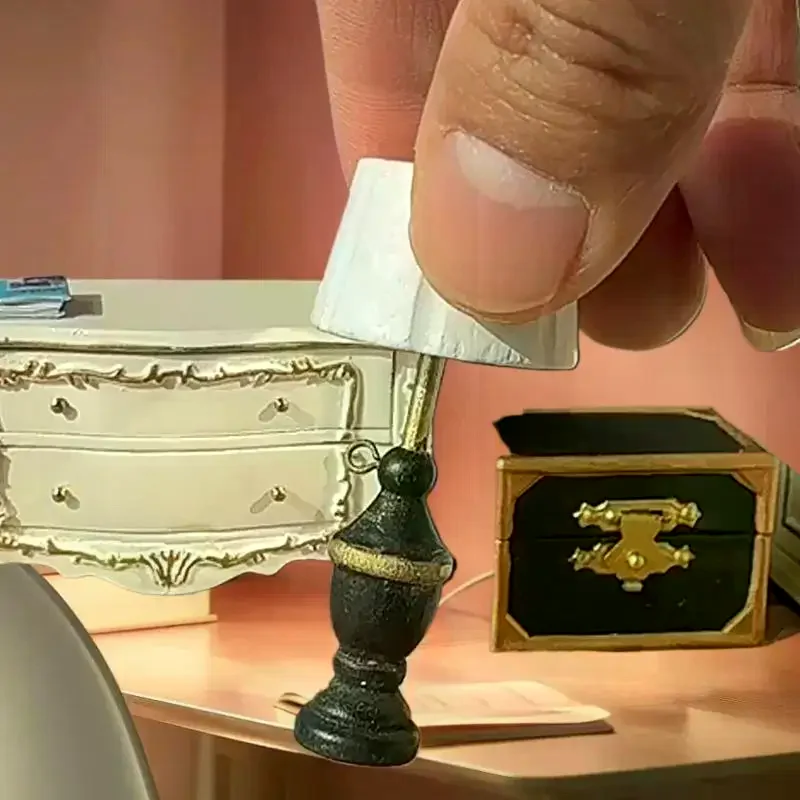 8:ชุดโคมไฟไม้ขนาดเล็ก 12 ชิ้น สำหรับบ้านตุ๊กตา เด็กเล่นบทบาทสมมติ อุปกรณ์ประกอบฉากถ่ายภาพ ของตกแต่งขนาดเล็ก