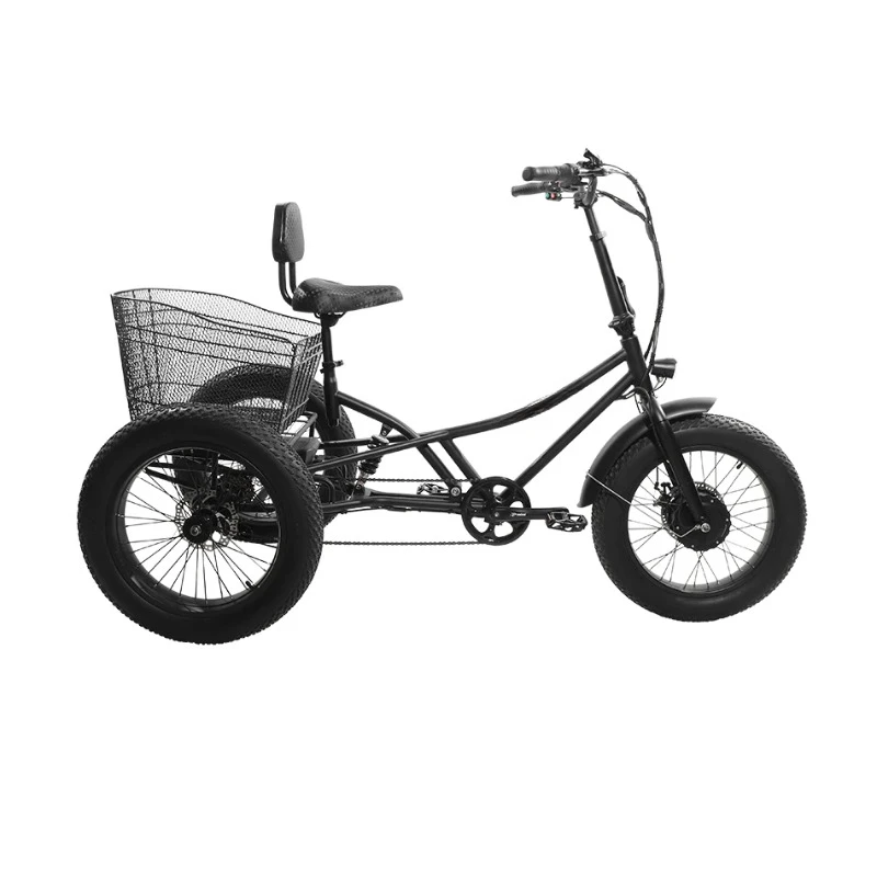 New Mobility Semi-recumbent Full Suspension Cargo Lithium Battery 20 Inch Fat Tire Electric Tricycle for Elderly Care