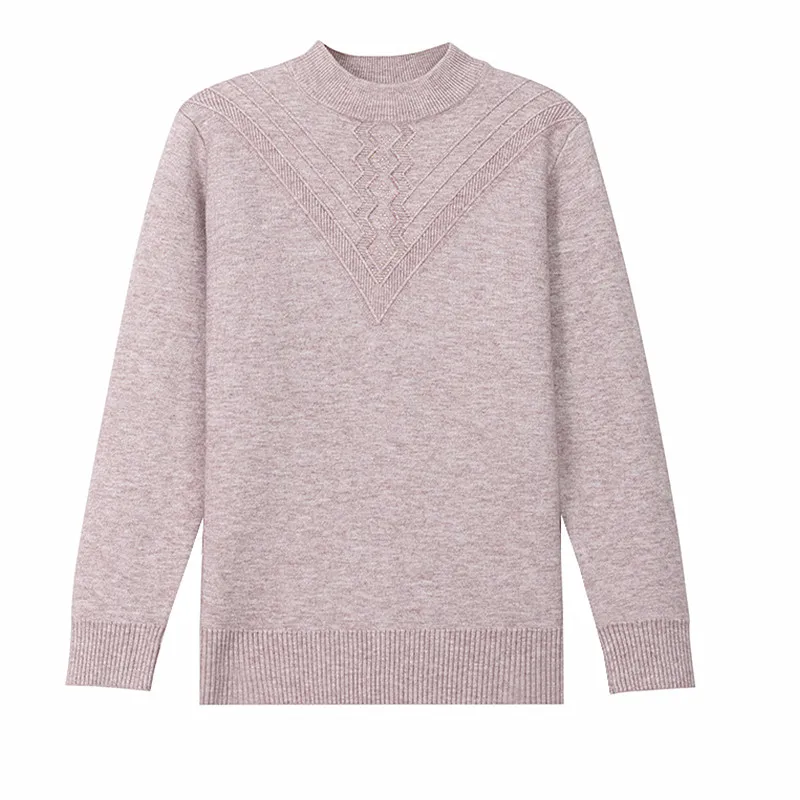 두꺼운 벨벳 따뜻한 여성 의류 플리스 니트웨어 겨울 옷 여성 터틀넥 중년 어머니 스웨터 탑스 풀 펨므