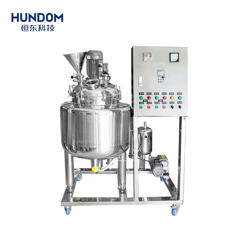 

Ss304/316L mixing tank vacuum liquid emulsify homogenizer tank with electric heating body lotion face cream making machine