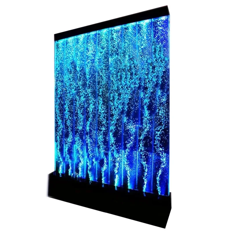 custom.Xinlitu Room Home Decoration Floor-standing Transparent Acrylic Bubble Wall Panel Indoor RGB LED Waterfall Fountain Sea L