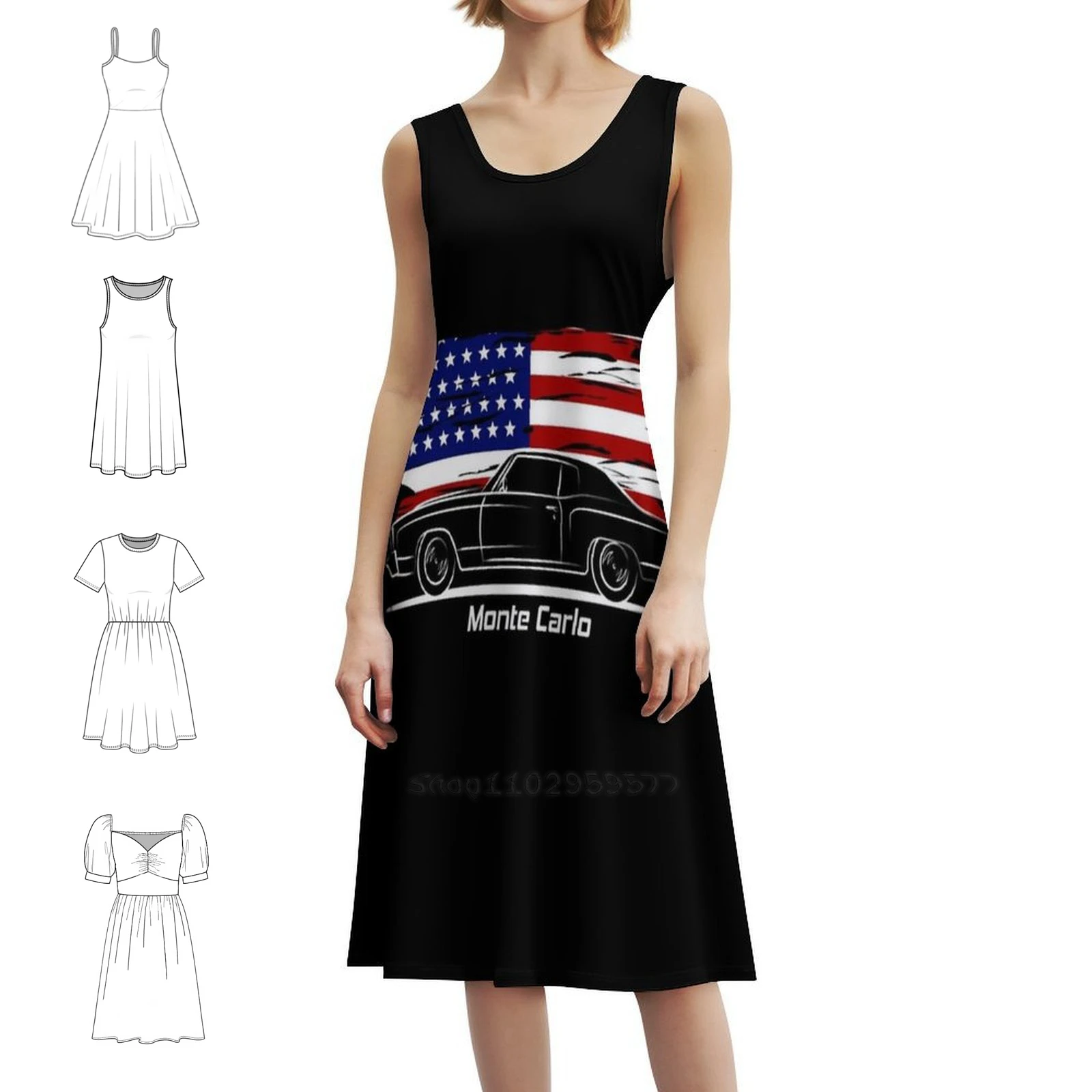 Drag Monte Carlo Art Women's Hip Hop Streetwear Dress Graphic Print Party Club Wear Racing Monte Carlo Montecarlo 350 454 Party