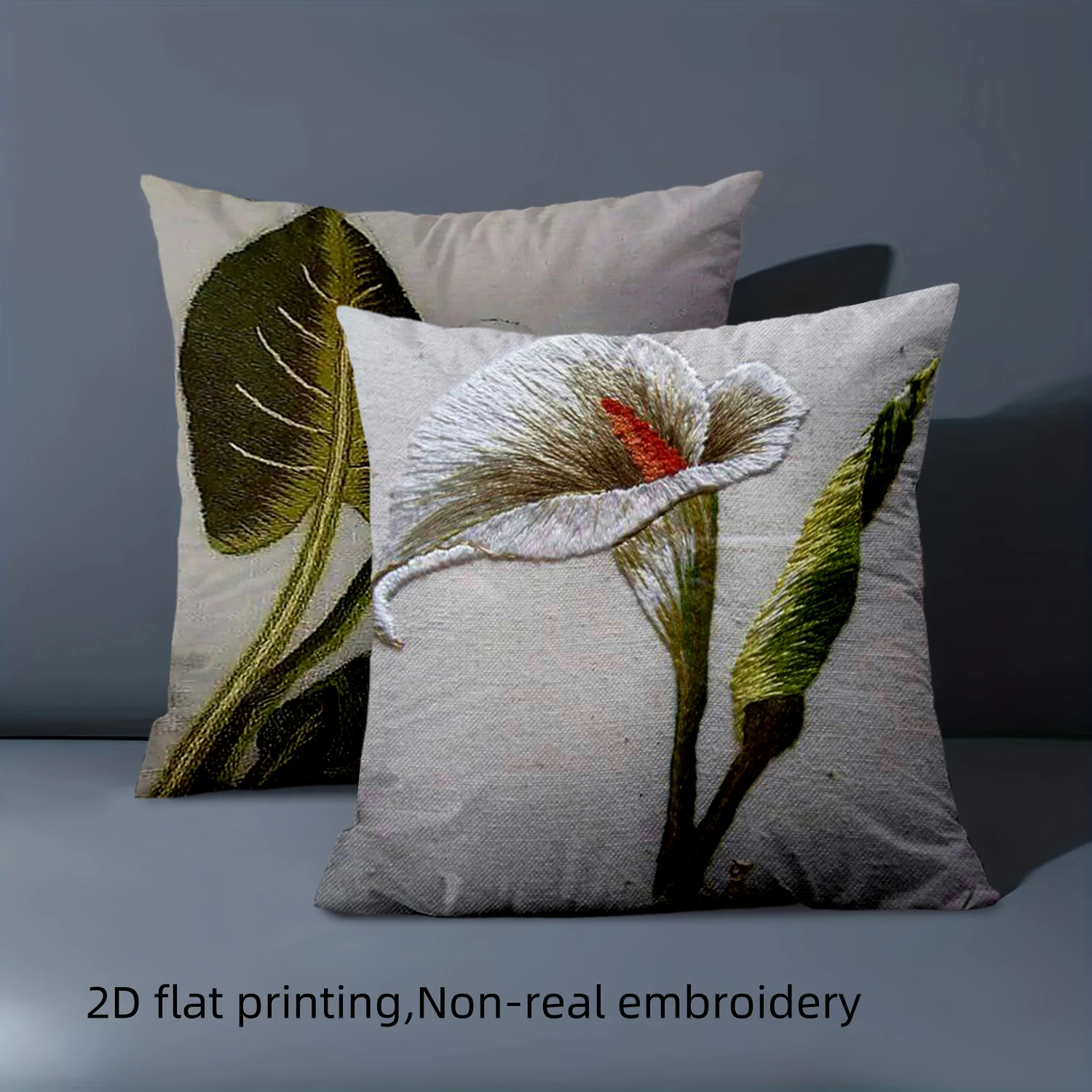 

1 pillowcase 2D flat printing Exquisite Floral Pillows with 2D Printing Polyester pillowcase sofa decorative cushion cover