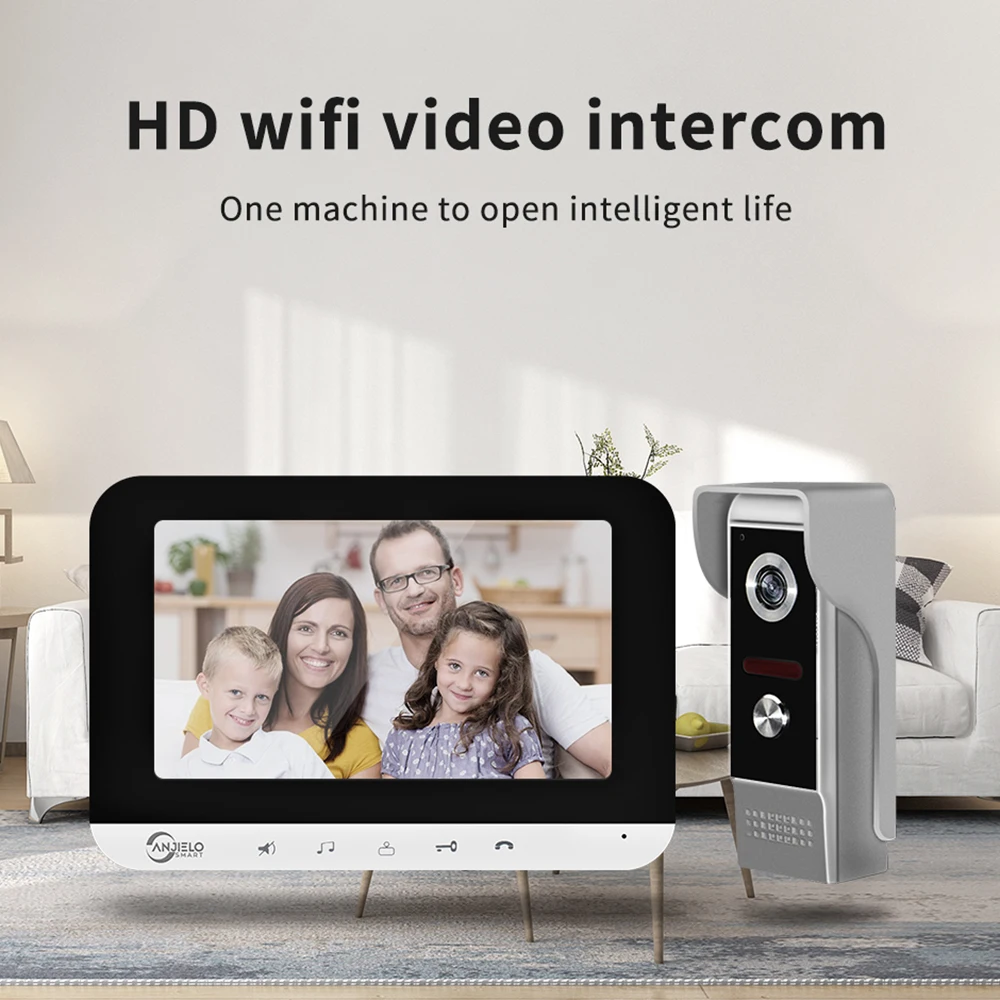 7 Inch Video Door Phone Residential Intercom Home Security Tuya Interphone Smart Wifi Visiophone Video Intercom for Home