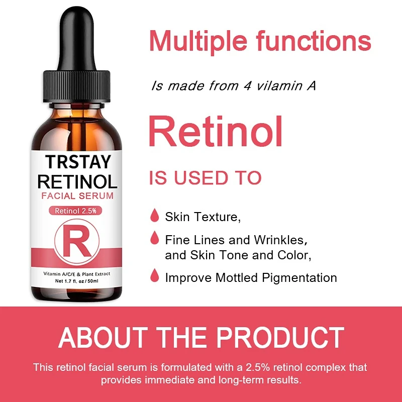 SDP  Retinol Face Serum 2.5% With Hyaluronic Acid Anti Wrinkle Whitening Moisturizing Brightening Retinol Essence Skin Care