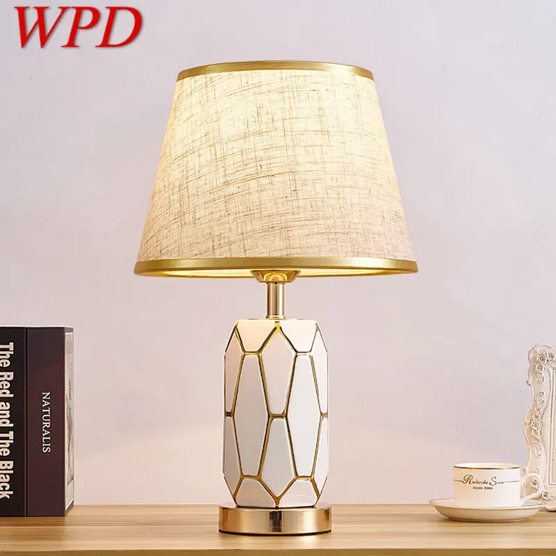 

WPD Contemporary Ceramics Table Lamp LED Creative Fashion Dimming Desk Light for Home Living Room Bedroom Bedside