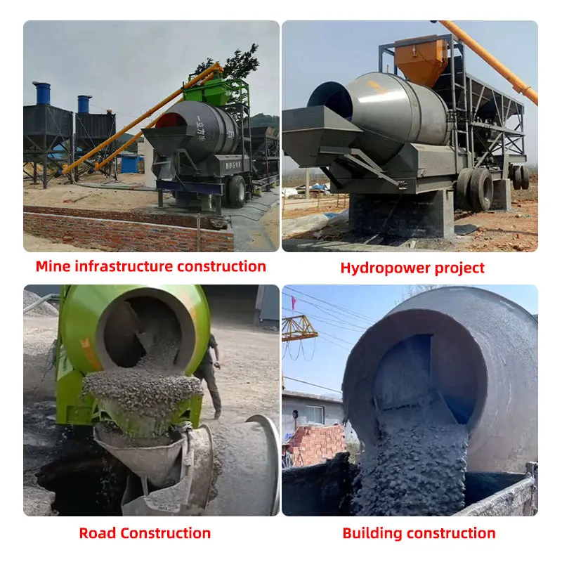 Mini Small Portable Mobile Concrete Mixer Batching Plant Station Construction Concrete Plant for Precast Production Customized