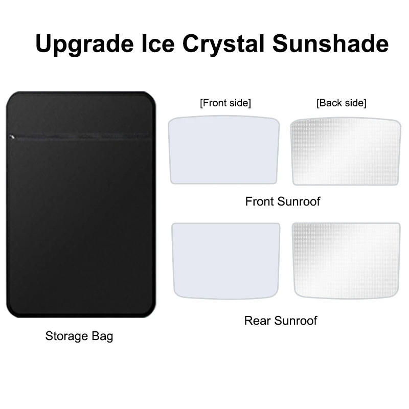 2Pcs Upgrade Ice Cloth Buckle parasole tetto in vetro parasole per Tesla Model S 2023 anteriore posteriore tetto apribile lucernario UV Shade Net