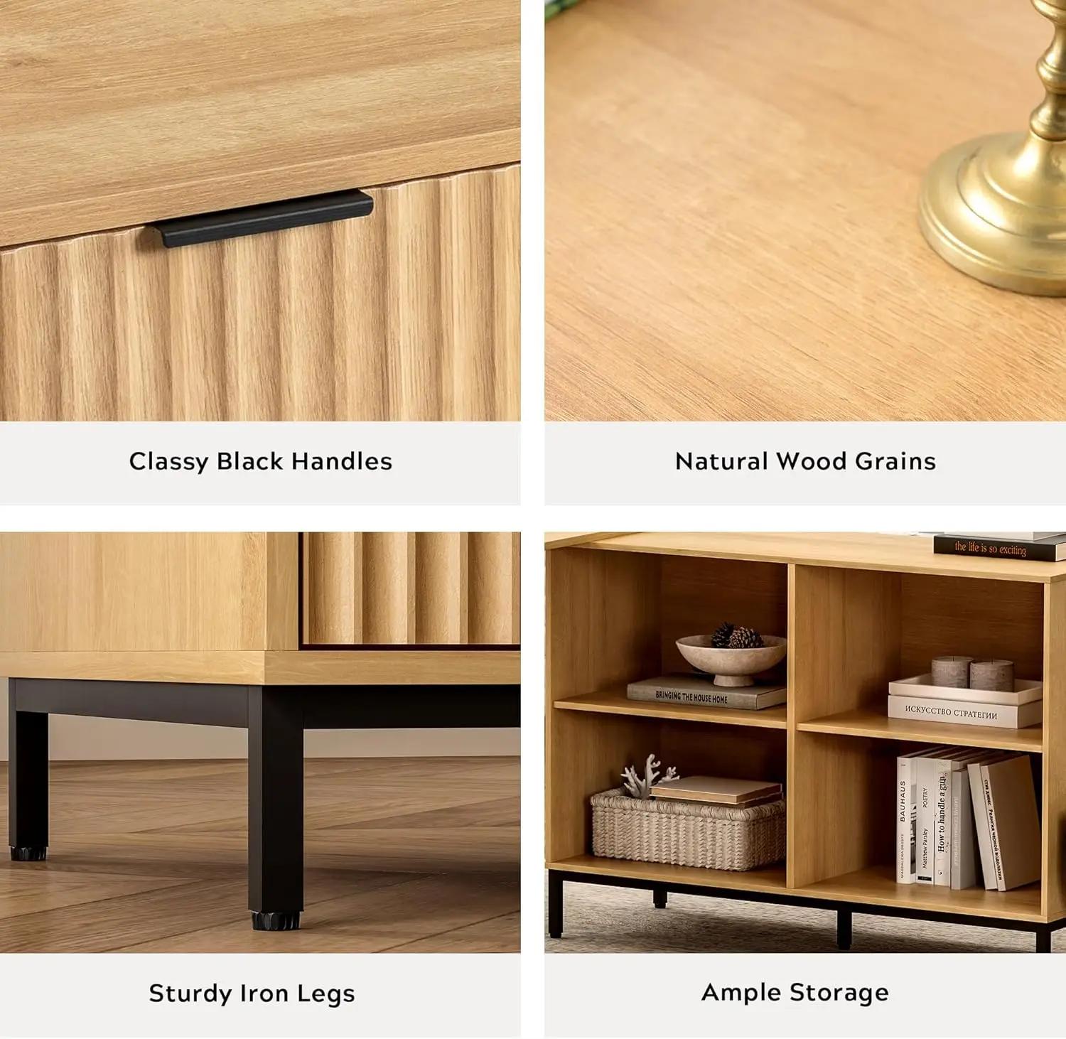 Executive Desk with Storage Cabinet, 60 Modern Flexible Home Office Desk, Large Wood Convertible Computer Standing Up Des