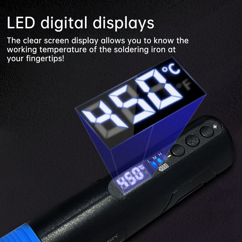 Set Saldatore Radio USB Portatile 200-450 ℃ Mini LED Digitale Penna Saldatura Digitale 1500mA con staffa