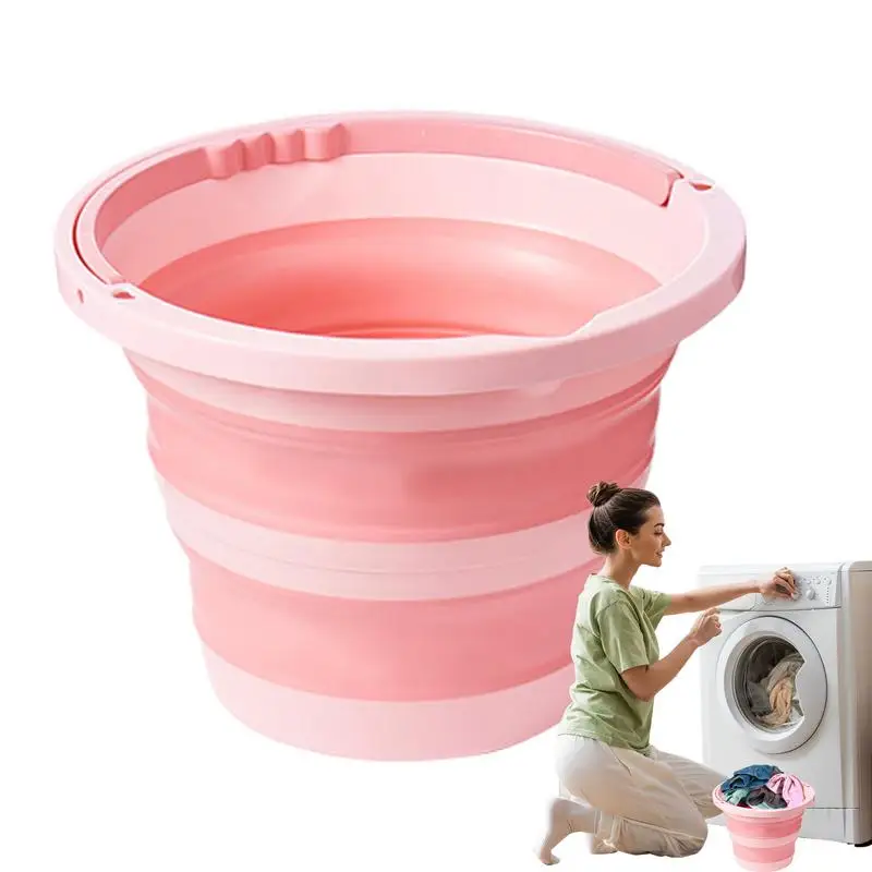 

Folding Bucket With Handle Picnic Fishing Bucket 6L Household Water Container Portable Fishing Water Pail Space Saving Outdoor