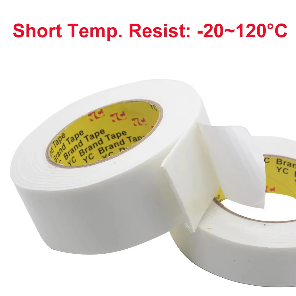 Sponge Double Sided Adhesive Decorative Foam Adhesive Double Sided Tape Adhesive Strong Sticky 50M/Roll Width 50MM