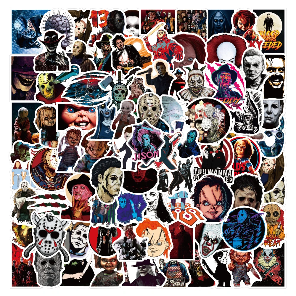 100/50PCS Scary Movie Horror Movies Characters FREDDY Stickers For Luggage Phone Case Laptop Notebook Decals