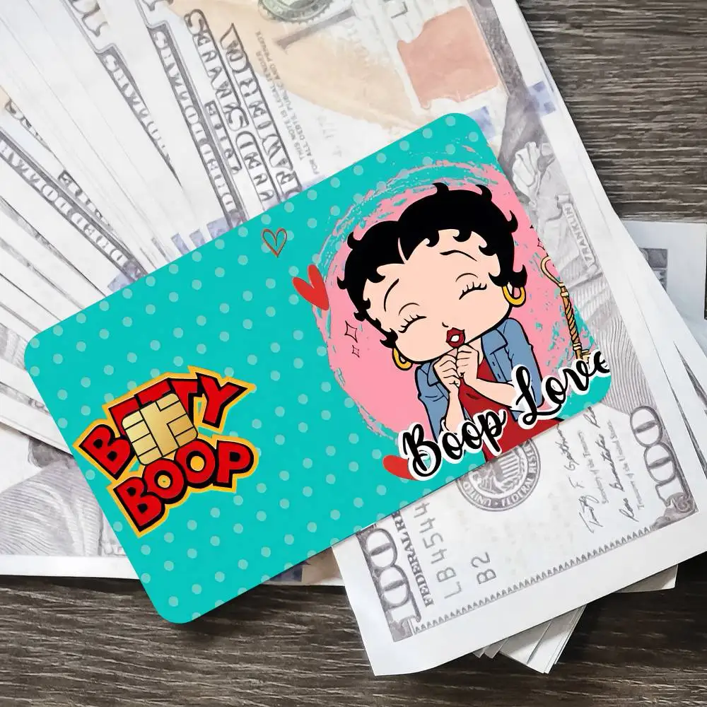 Cartoon B-Betty Cute B-Boop K Bank Kreditkarten Busfahrkarten Aufkleber Coole Dekoration Wasserdicht 4 Stück Karten – Detail 20